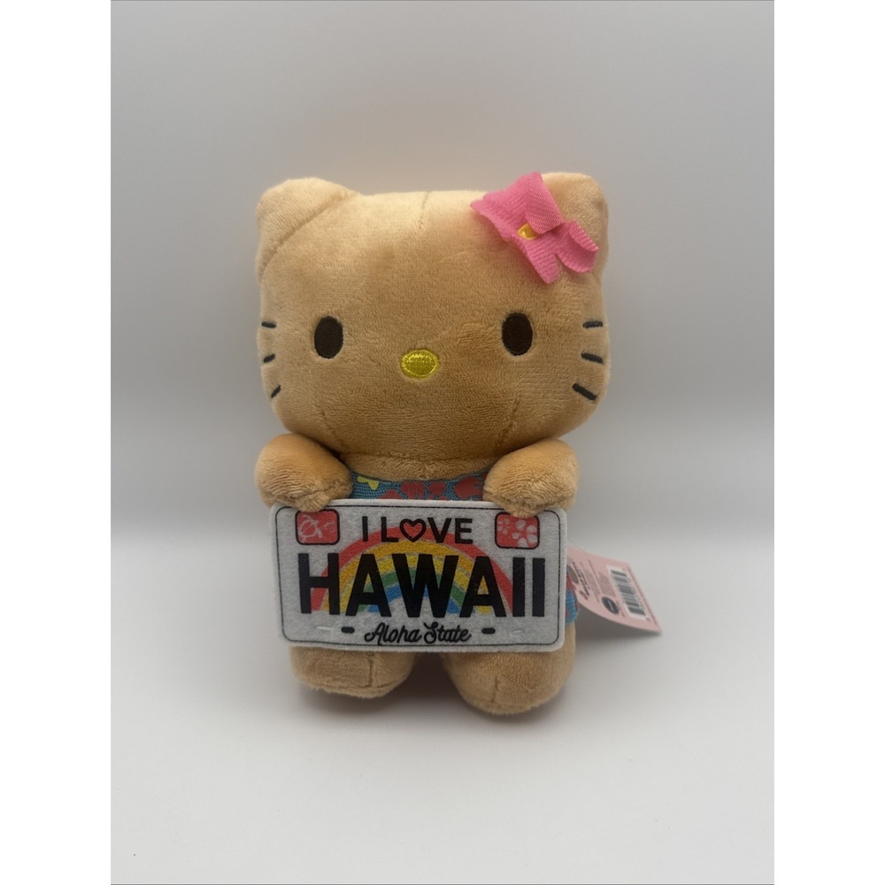 Brand New Licensed Sanrio Hello Kitty Hawaii License Plate Plush Orange Dress